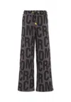 Marc Jacobs Grey Trousers For Kids With Logo In Black