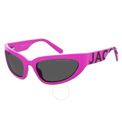 Marc Jacobs Grey Wrap Ladies Sunglasses Marc 738/s 0eww/ir 61 In Pink