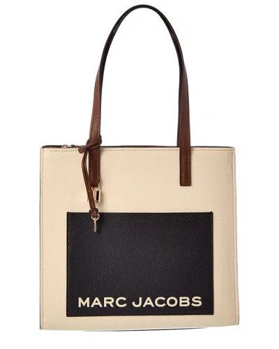 Marc Jacobs Grind Leather Tote In Neutral