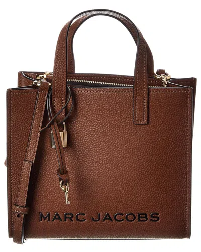 Marc Jacobs Grind Mini Leather Tote In Brown