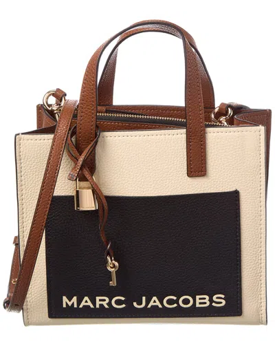 Marc Jacobs Grind Mini Leather Tote In White