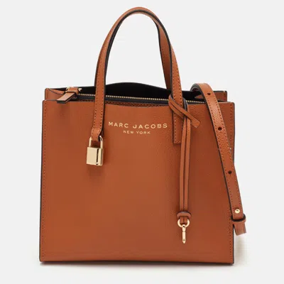 Pre-owned Marc Jacobs Grind Mini Rust Orange Leather Tote