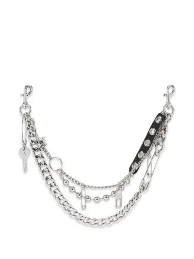 Marc Jacobs Grommet Charm Chain Shoulder Strap In Metallic