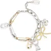 Marc Jacobs Silver & Gold 'the Grunge Glam Charm' Bracelet In Gold/silver