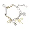 Marc Jacobs Silver & Gold 'the Grunge Glam Charm' Bracelet In Silver