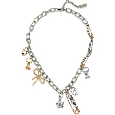 Marc Jacobs Grunge Glam Charm Necklace In Multi