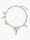 Marc Jacobs Grunge Glam Charm Necklace In Silver