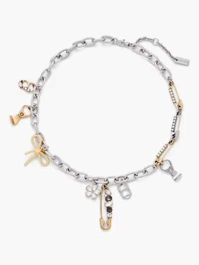 Marc Jacobs Grunge Glam Charm Necklace In Metallic