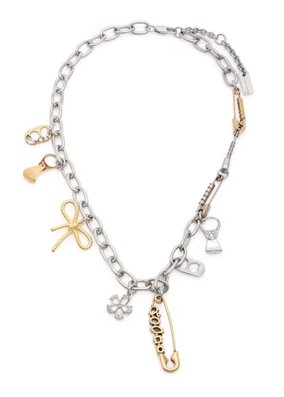 Marc Jacobs Grunge Glam Charm Necklace In Silver