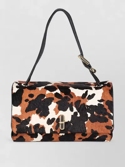 Marc Jacobs Haircalf Shoulder Dual Bag Adjustable Strap In Animal Print