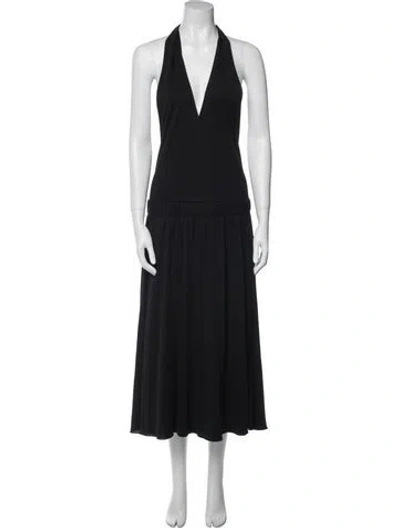 Pre-owned Marc Jacobs Halterneck Long Dress In Black