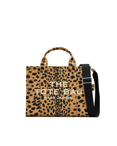 Marc Jacobs The Cheetah Canvas Small Tote Bag In Brown