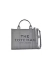 Marc Jacobs Borsa A Mano The Leather Small Tote Bag Cement In Gray
