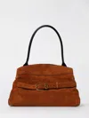 Marc Jacobs Dakota Suede Shoulder Bag With Buckle Straps In Brown