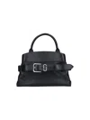 Marc Jacobs The Satchel Dakota Small Black Handbag With Logo Embossed On The Back And Belt Closure In Leather Wo In Black