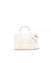Marc Jacobs Silver Leather The Mini Tote In White