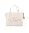 Marc Jacobs The Leather Medium Tote Cotton Handbag In Neutral