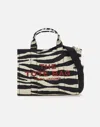 Marc Jacobs The Zebra Canvas Medium Tote Bag In Black
