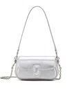 Marc Jacobs The Metallic Leather Clover Shoulder Bag In Silver