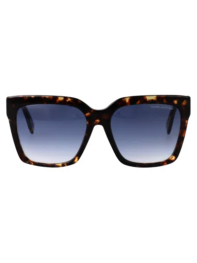Marc Jacobs Havana Acetate Sunglasses In Blue