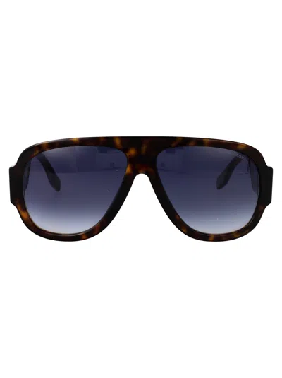 Marc Jacobs Havana Acetate Sunglasses In Black