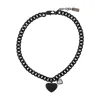 Marc Jacobs The Pave Ballon Heart Necklace In Black