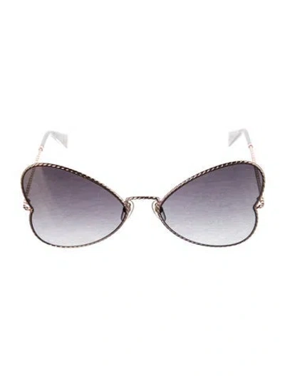 Pre-owned Marc Jacobs Heart Gradient Sunglasses In Gold