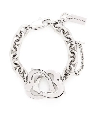 Marc Jacobs Heart Handcuff Bracelet In Gray