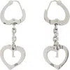 Marc Jacobs Heart Handcuff Earrings In Silver