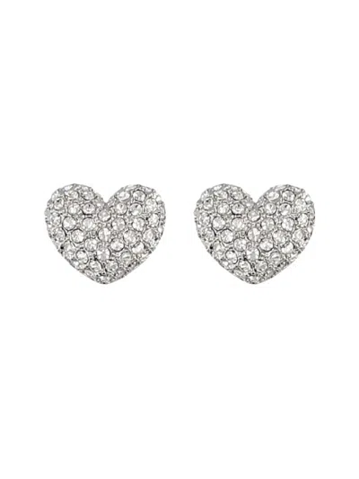 Marc Jacobs "heart Pave" Earrings In Metallic