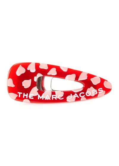 Marc Jacobs Heart-print Hair Clip In Red