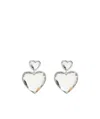Marc Jacobs Heart-shaped Pendant Earrings In White
