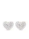 Marc Jacobs The Heart Pave Stud Earrings In Neutral