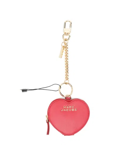 Marc Jacobs Heart Zip Keyring In Red