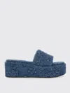 Marc Jacobs The Puffy Daisy Denim Platform Sandal Slides In Blue