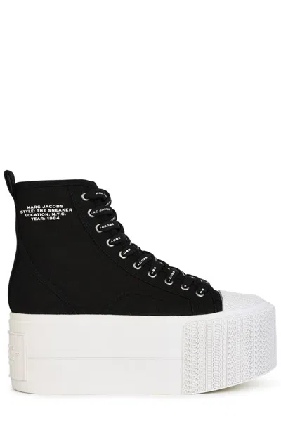 Marc Jacobs 75mm Platform Canvas Sneakers In Black