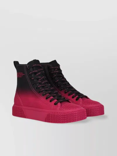 MARC JACOBS HIGH-TOP TEXTURED SOLE SNEAKERS WITH PULL TAB