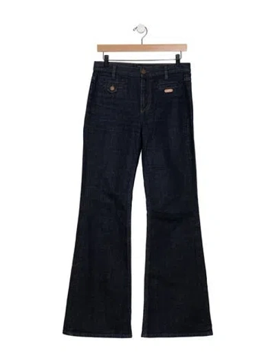 Pre-owned Marc Jacobs High-rise Flared Jeans In Blue