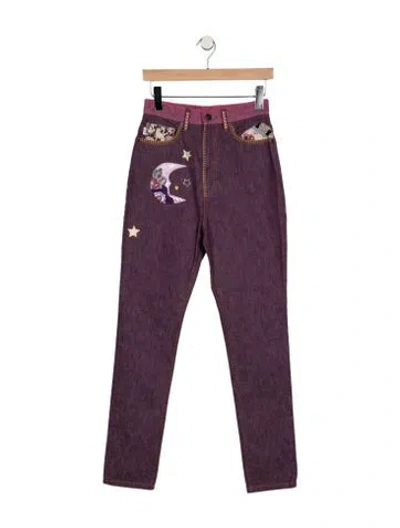 Pre-owned Marc Jacobs High-rise Straight Leg Jeans W/ Tags In Purple
