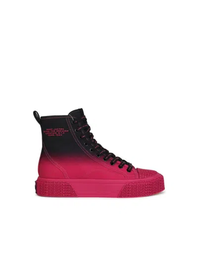 MARC JACOBS MARC JACOBS 'HIGHT TOP' BLACK AND FUCHSIA CANVAS SNEAKERS