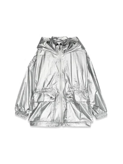 Marc Jacobs Kids' Logo-print Hooded Jacket In Silver