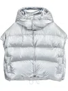 Marc Jacobs Logo-embossed Hooded Puffer Vest In Silver