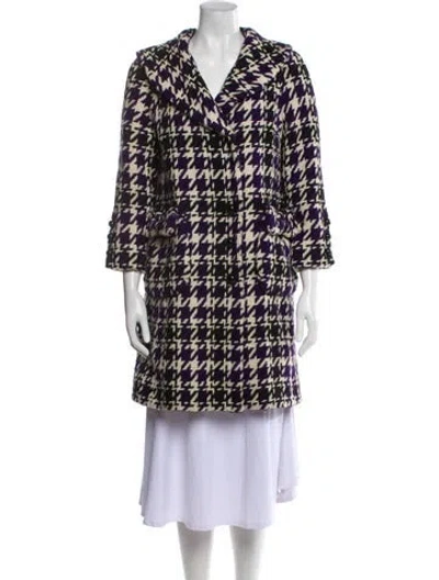 Pre-owned Marc Jacobs Houndstooth Print Coat In Multi