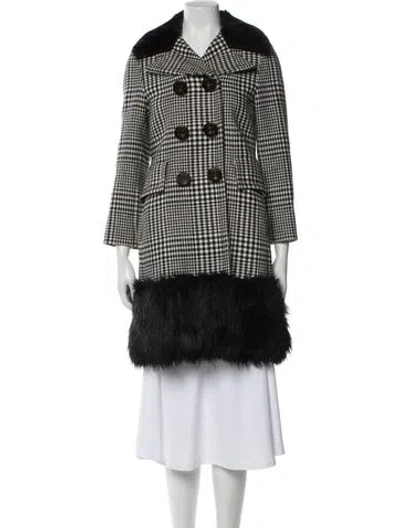 Pre-owned Marc Jacobs Houndstooth Print Peacoat In Multi