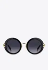 Marc Jacobs Eyewear Round Frame Sunglasses In Gray