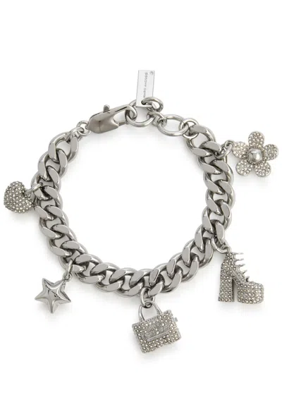 Marc Jacobs Icon Mini Charm Silver-plated Bracelet