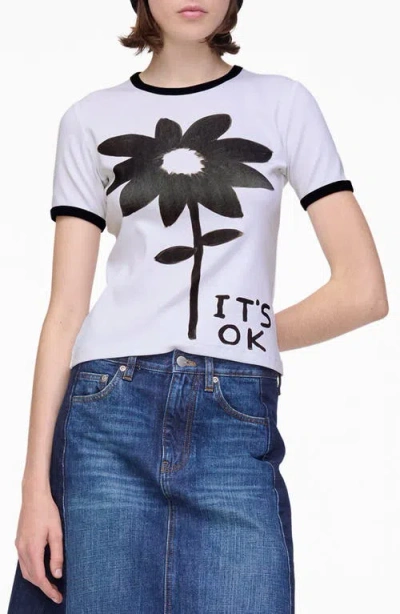 Marc Jacobs It's Ok Graphic Ringer T-shirt In White