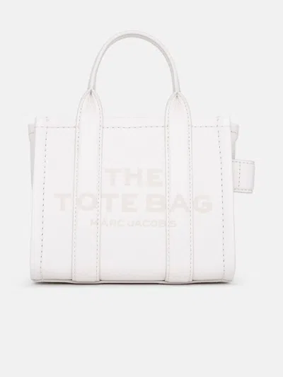 Marc Jacobs Ivory Leather Micro Tote Bag In White