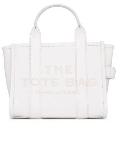 Marc Jacobs Ivory Leather Mini Tote Bag In Cotton/silver