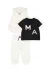 Marc Jacobs Ivory Suit For Babykids With Logo In White